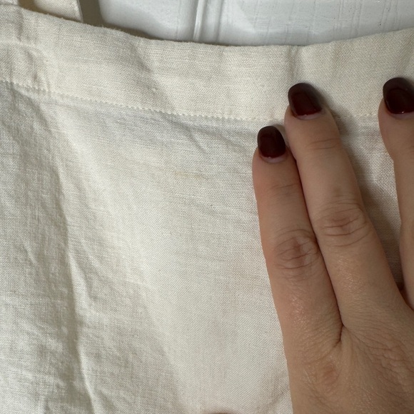 MADEWELL Abbie Cream Crop Top Linen Viscose Blend Stretchy Back Size Medium - Picture 10 of 10